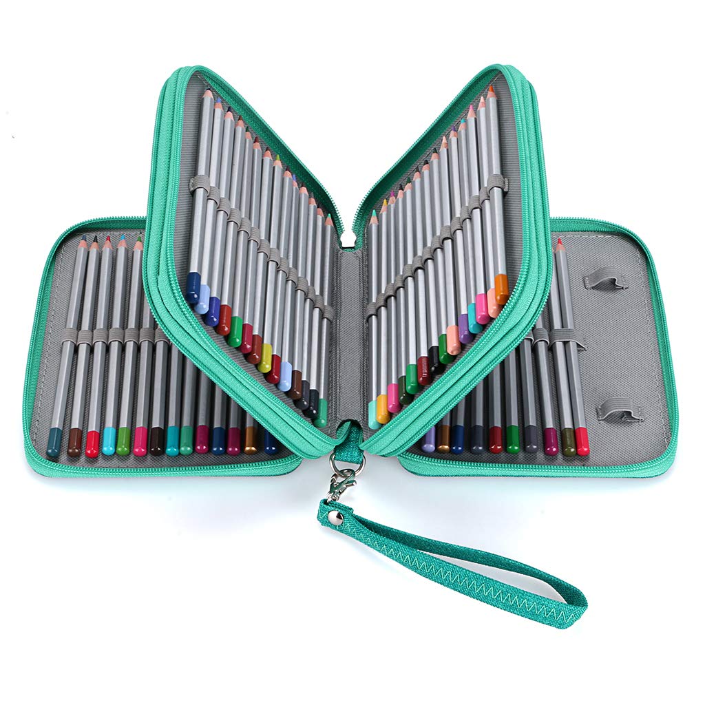 Amazon.com: BTSKY Zippered Pencil Case-Canvas 72 Slots Handy